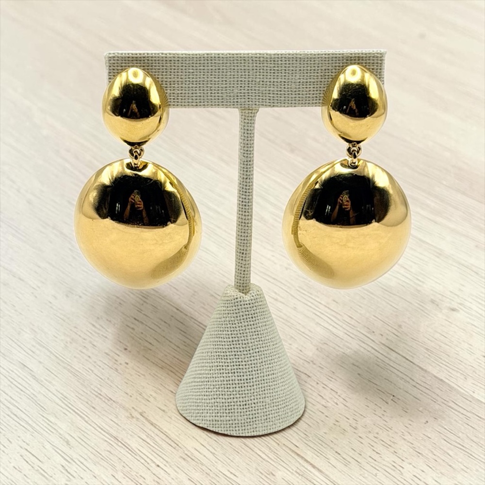 Isabel Marant ‘Awa’ Oversized Gold Tone Sculptural Drop Earrings Retail $495 - Picture 13 of 15